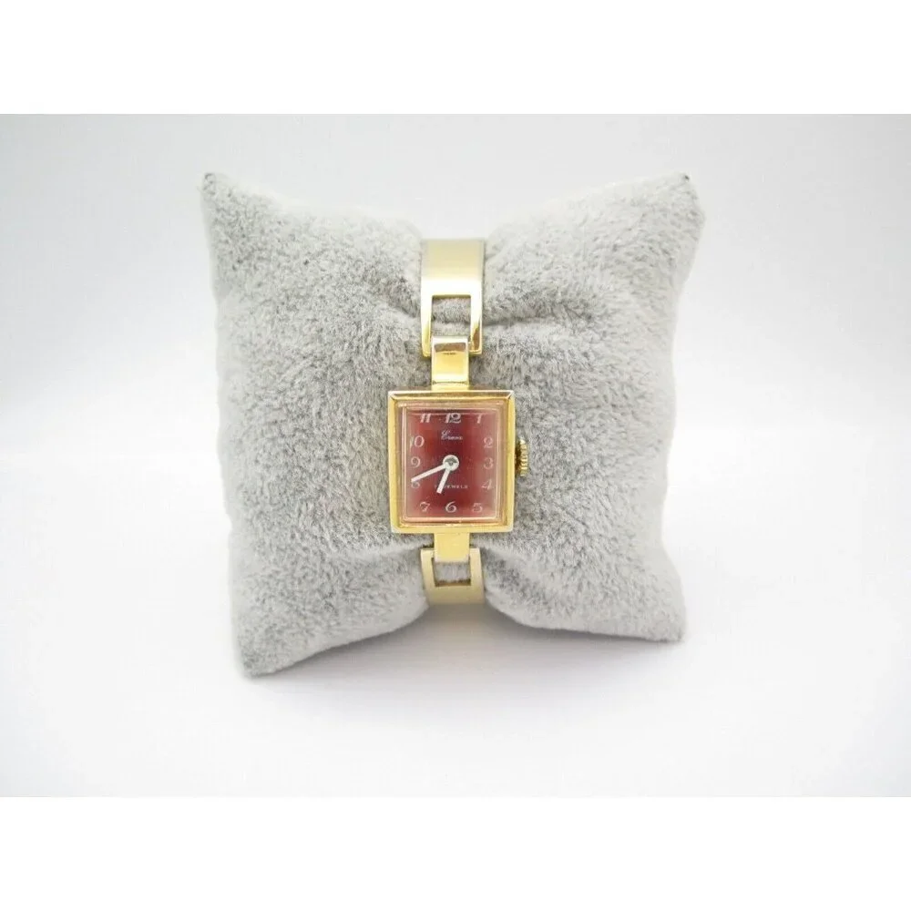 Vtg Ermex Hand‎ Wind WR Analog Dial Causal Square Watch (G456)